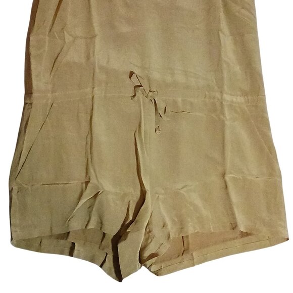 NEW Chaser Sage Green Ruffle Off-Shoulder Silk Romper Drawstring‎ Waist Size M - Picture 6 of 14